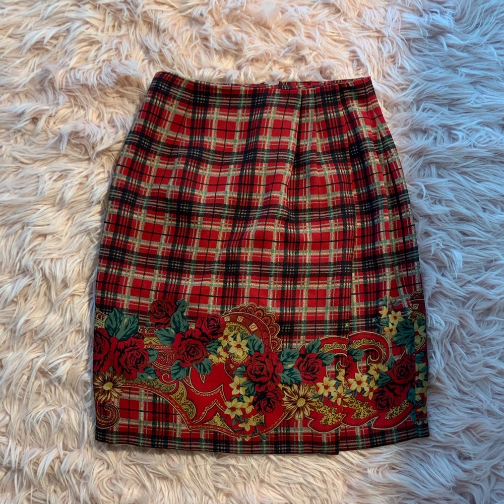 Casual corner plaid skirt